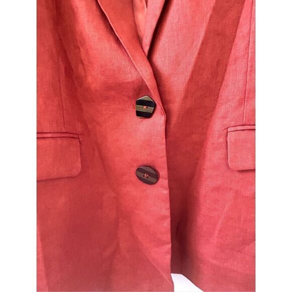 Farm Rio Brown Linen Blazer Jacket Women’s Size Large - Picture 6 of 14